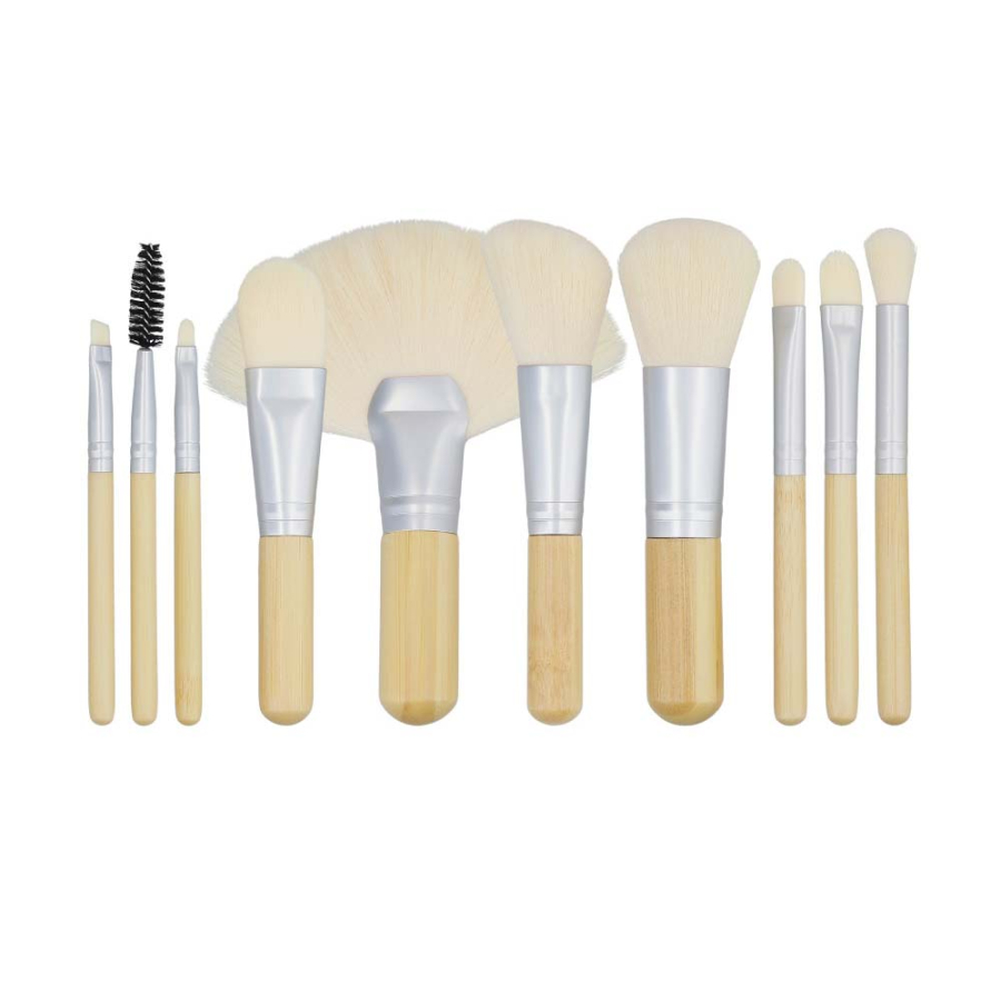 MIMO 10 Pcs Makeup Brush Set Bamboo Travelsize