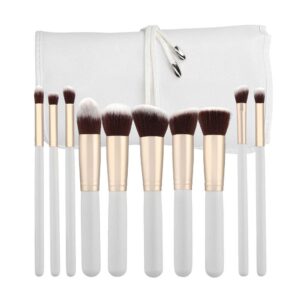 MIMO 10 Pcs Makeup Brush Set - White