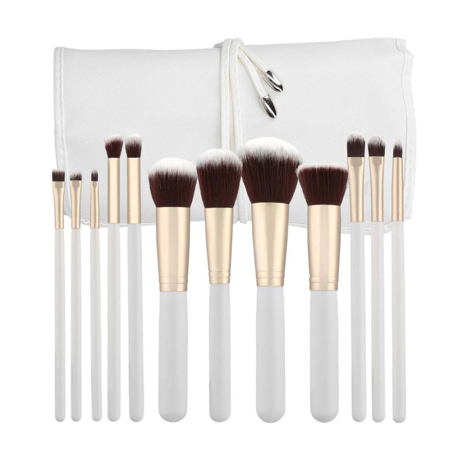 MIMO 12 Pcs Makeup Brush Set - White
