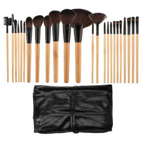 MIMO 24 Pcs Makeup Brush Set - Wood